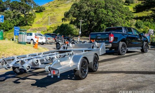 GFAB Alloy Double Sportski Trailer - Rear view without skis