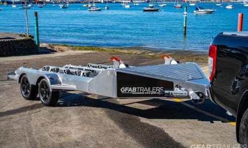 GFAB Alloy Double Sportski Trailer - front view without skis